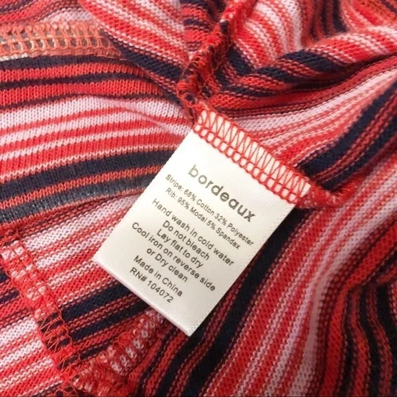 💕2 for $20 Bordeaux Anthropologie Striped Top - Picture 9 of 9